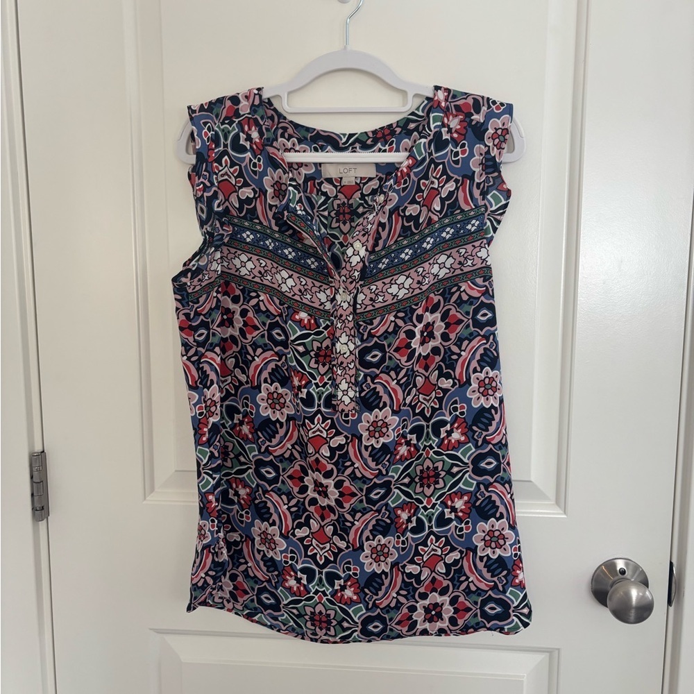 LOFT Multicolor Floral Blouse